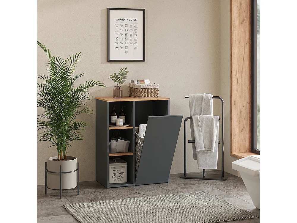 Armoire de salle de bain anthracite/chêne doré 68x40.5x88.2 viktor