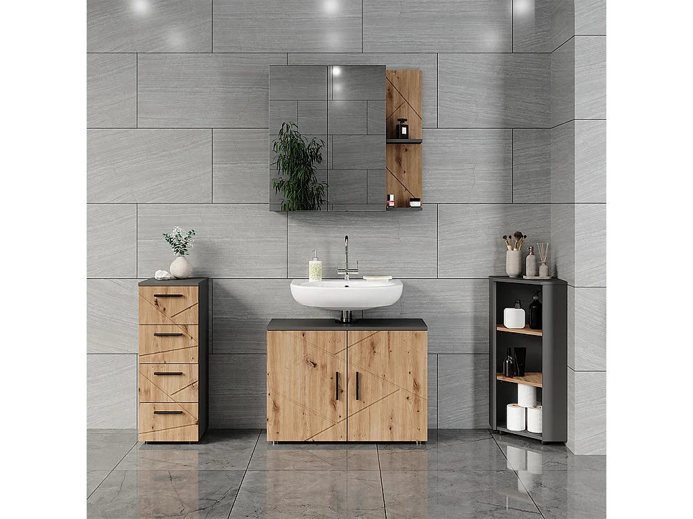 Armoire dangle anthracite/artisan 33x33x81 irma