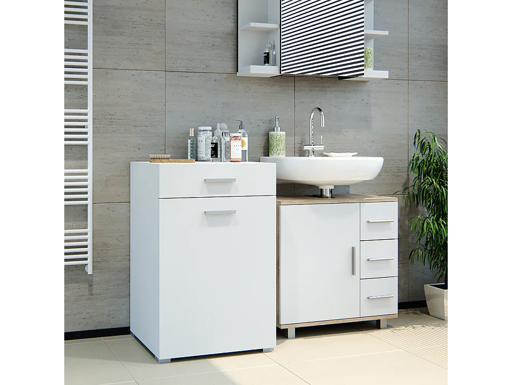 Armoire de salle de bain blanc 50x45x78.5 matteo
