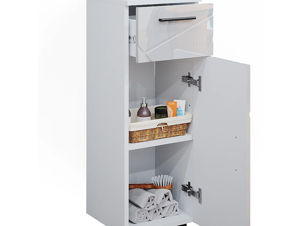 Halfhoge kast wit hoogglans 30x30x81 irma