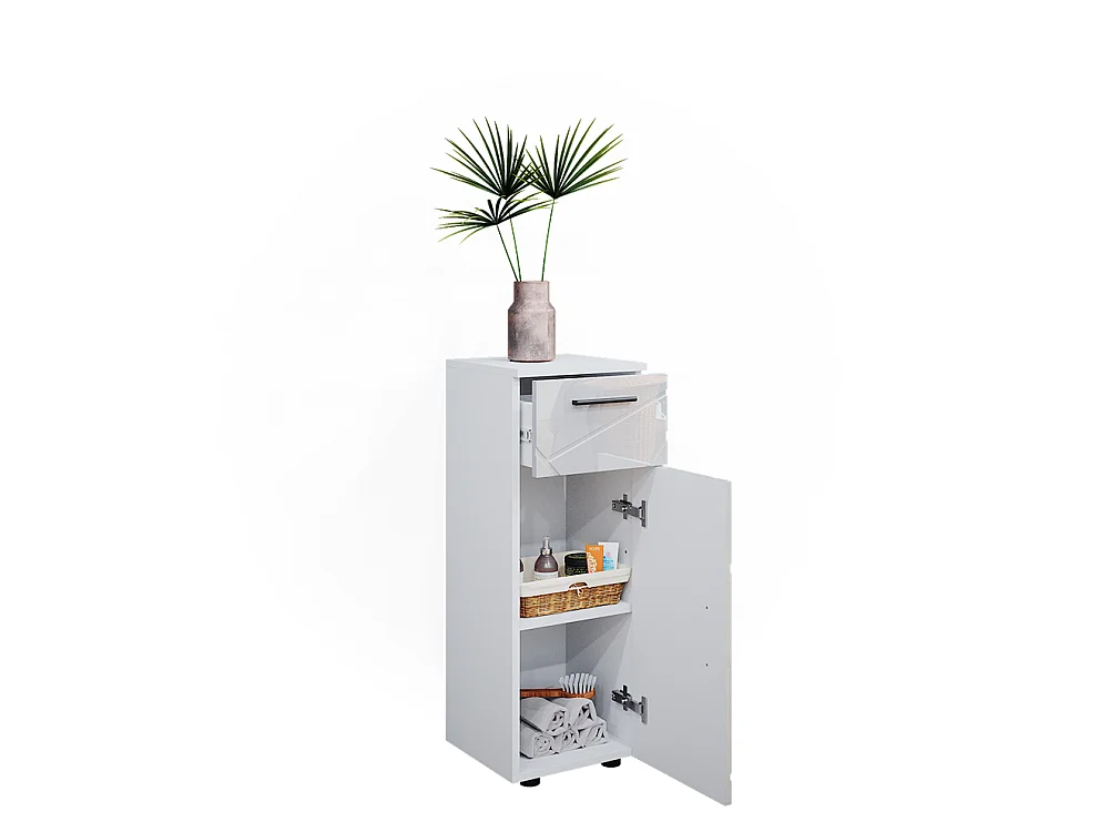 Halfhoge kast wit hoogglans 30x30x81 irma