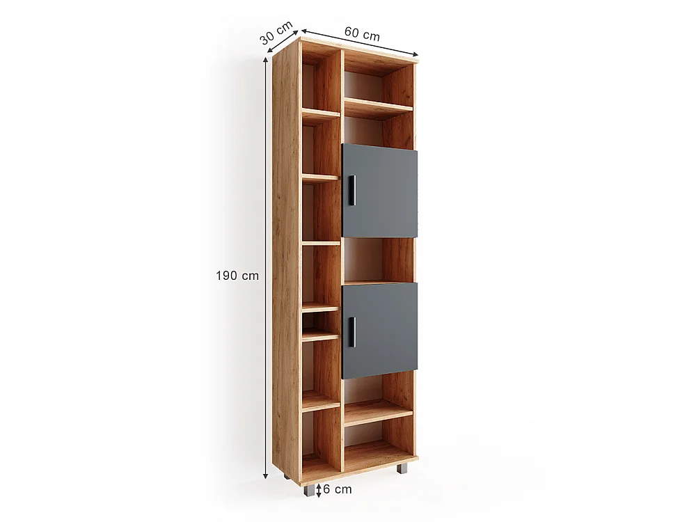 Badeværelsesskab gold power oak 60x30x190 ilias