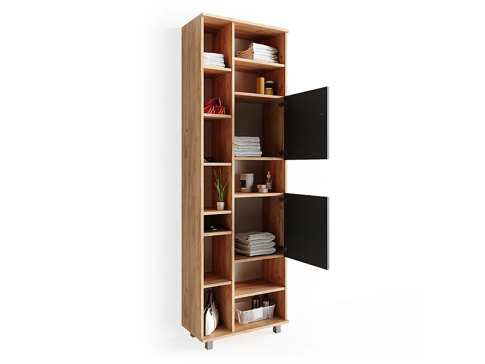 Badeværelsesskab gold power oak 60x30x190 ilias