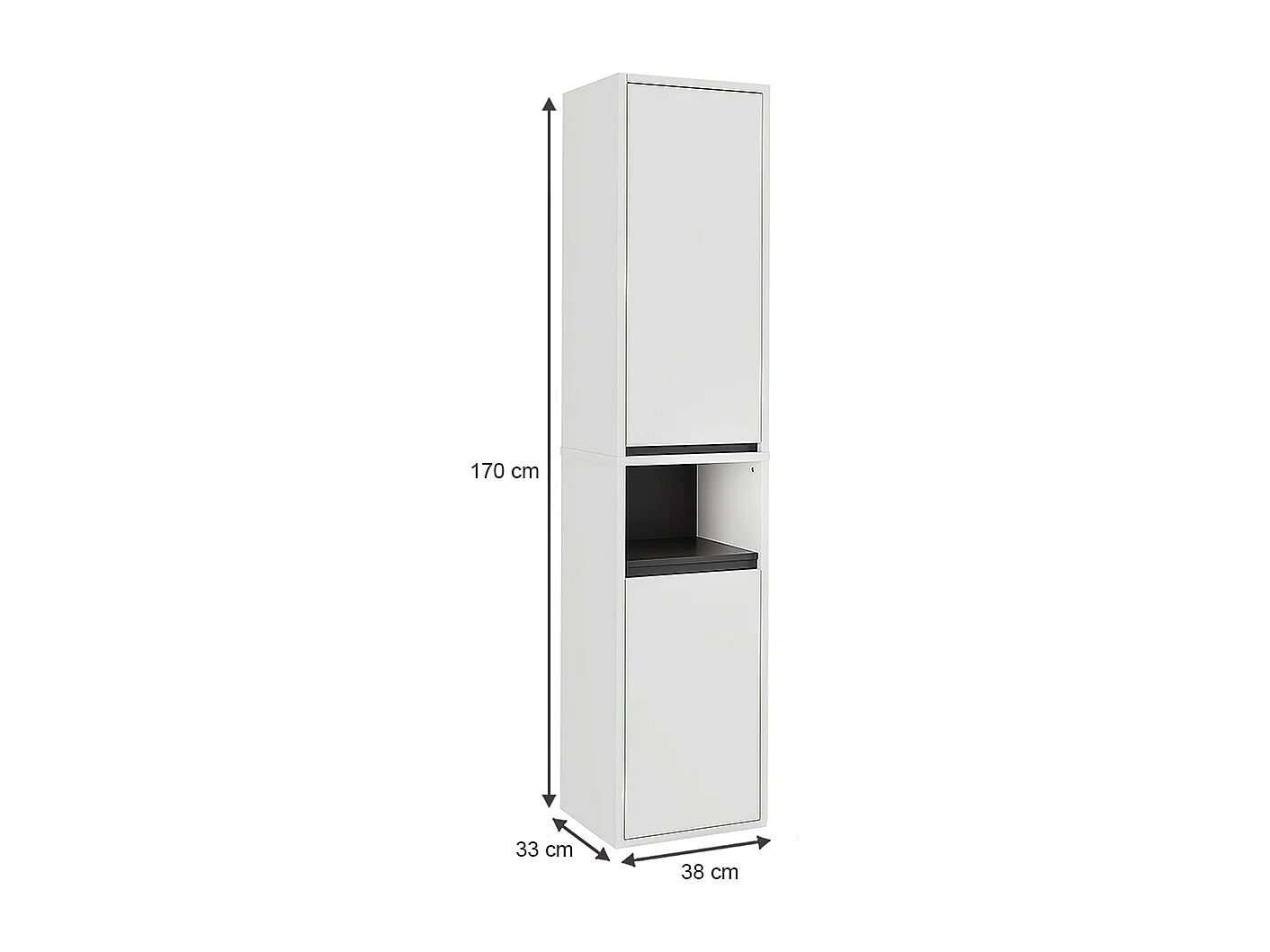 Armoire haute blanc/gris 38x33x170 viola