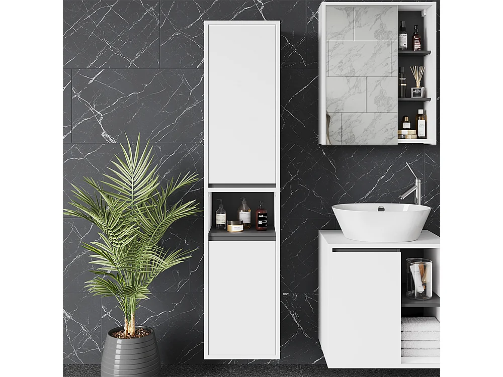 Armoire haute blanc/gris 38x33x170 viola