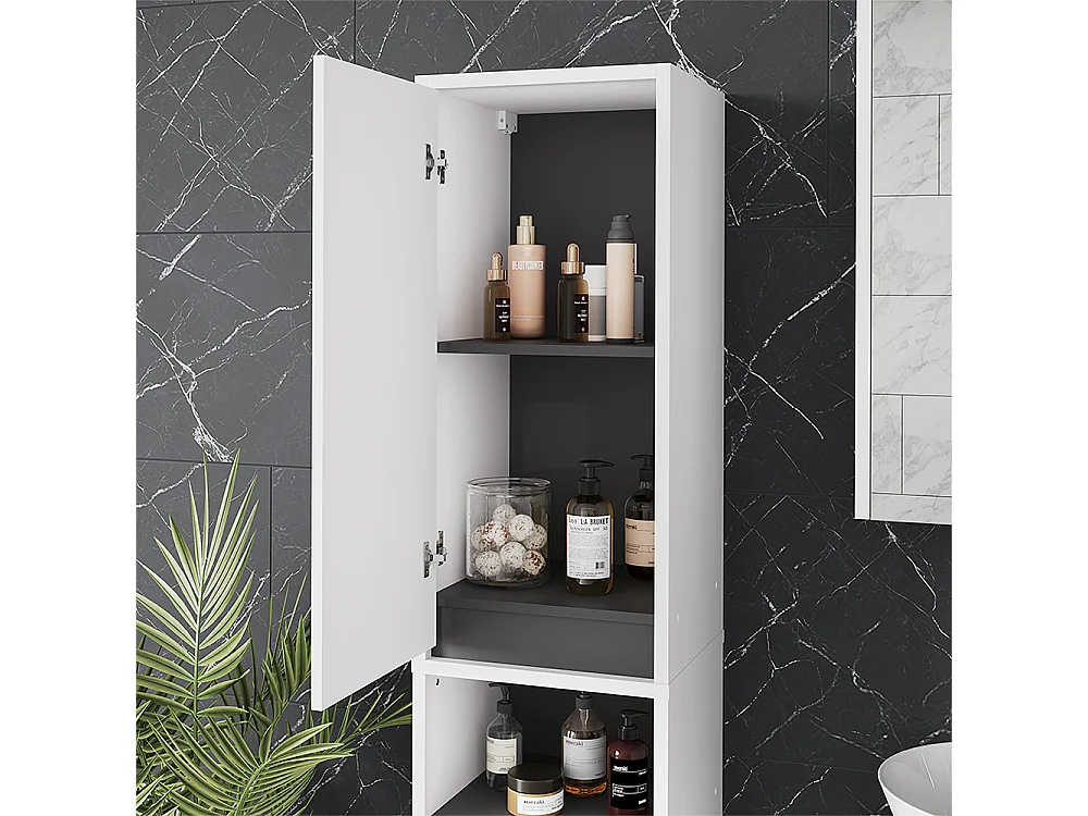 Armoire haute blanc/gris 38x33x170 viola