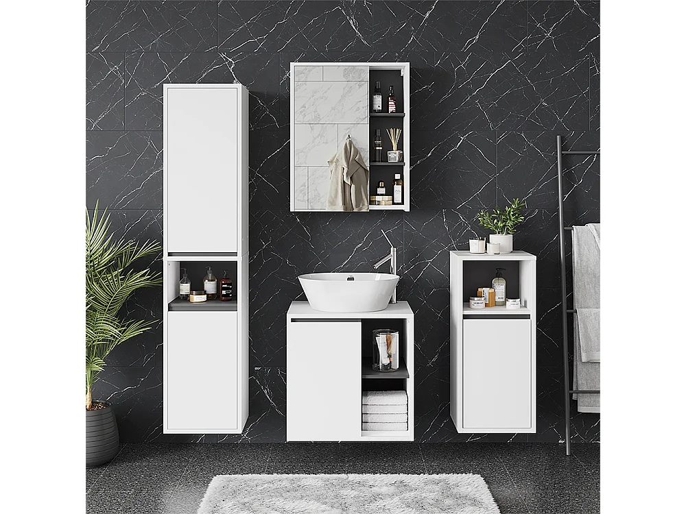 Armoire haute blanc/gris 38x33x170 viola