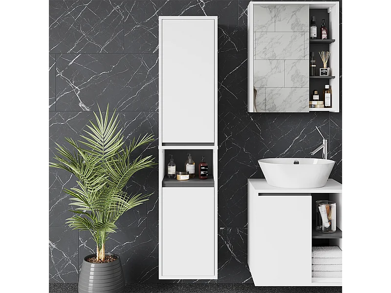 Hochschrank branco/cinza 38x33x170 viola