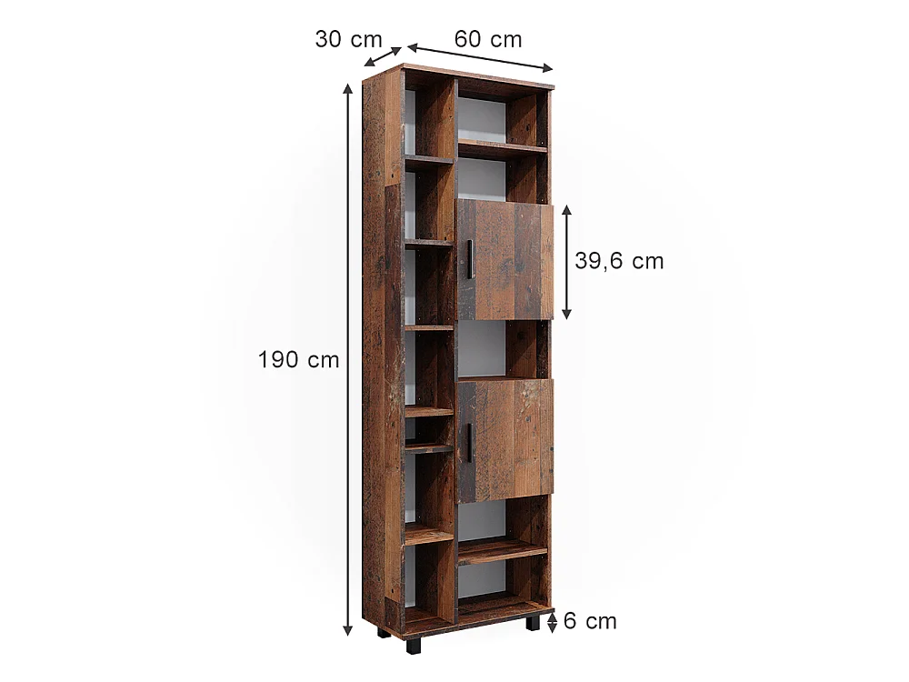 Badkamerkast eiken rustiek 60x30x190 ilias