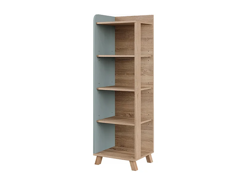 Halfhoge kast sonoma/blauw 40x35x128 karen