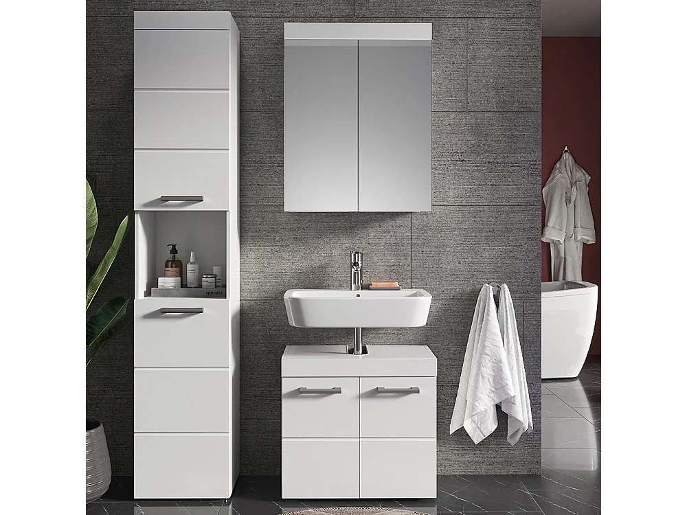 Badschrank weiß 37x32.6x190 luna