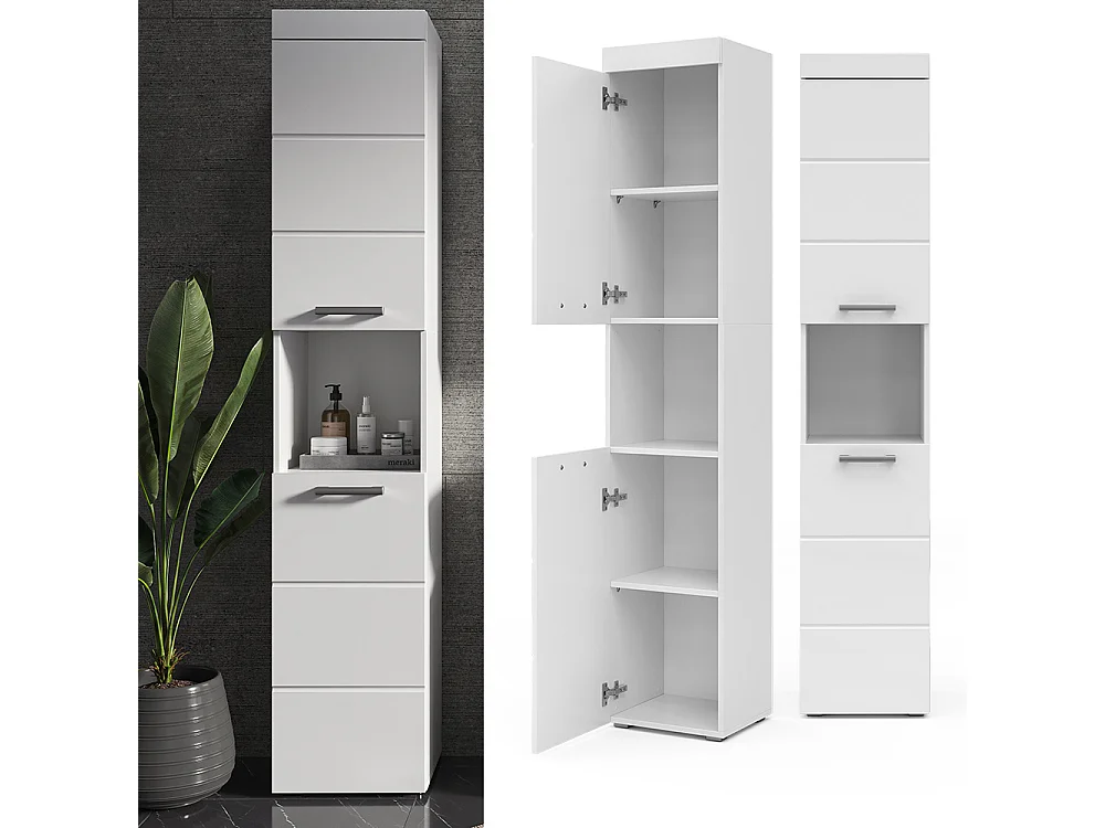 Meuble salle de bain blanc 37x32.6x190 luna