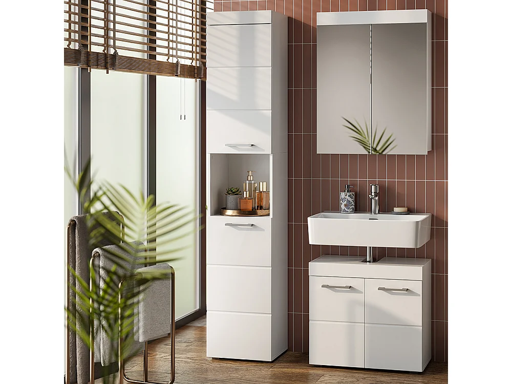 Badkamerkast wit 37x32.6x190 luna