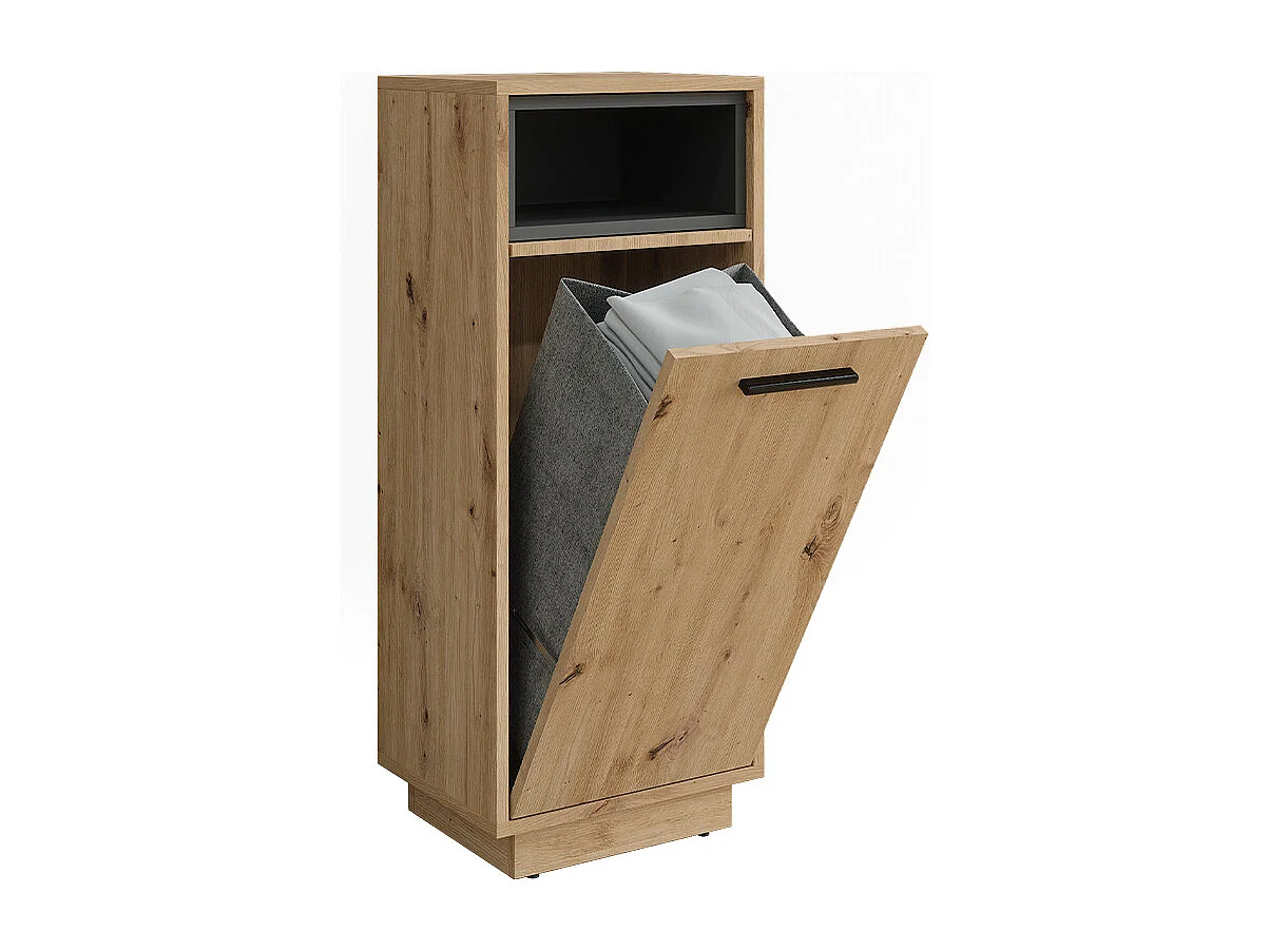 Armoire à linge chêne artisan/anthracite 38x30x93 beatrice