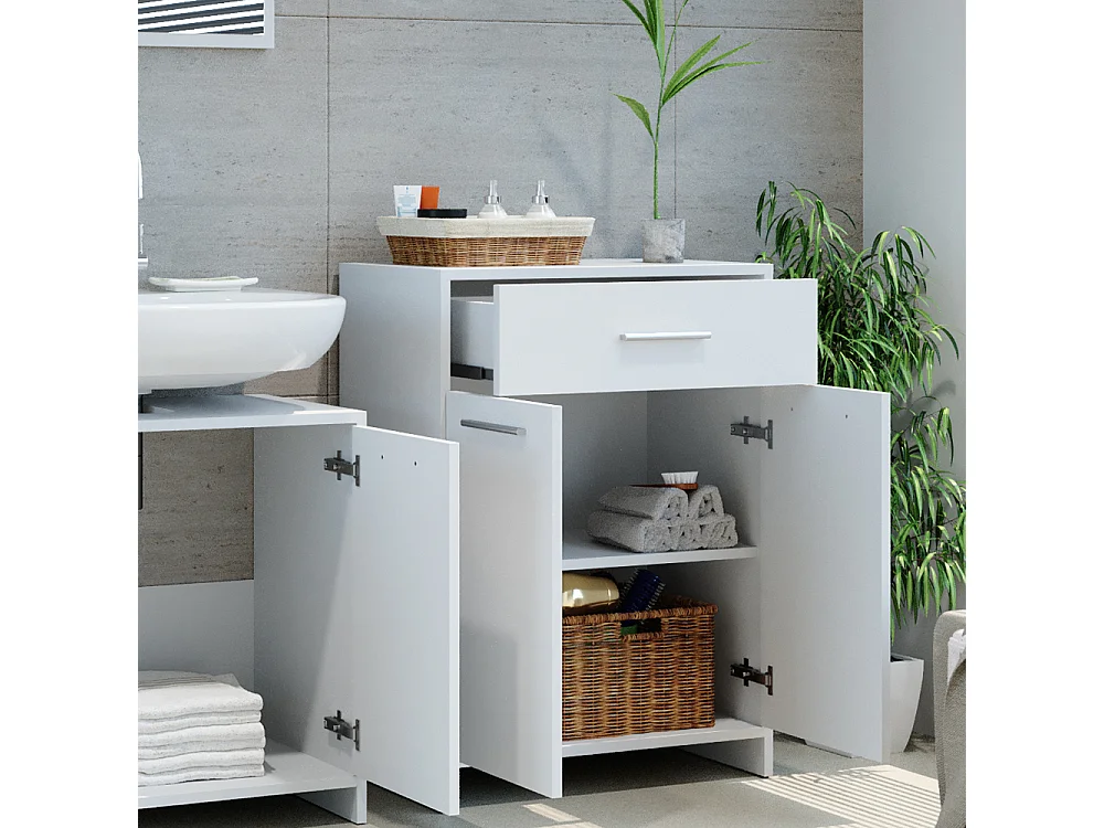 Meuble salle de bain blanc 60x33.1x80 kiko