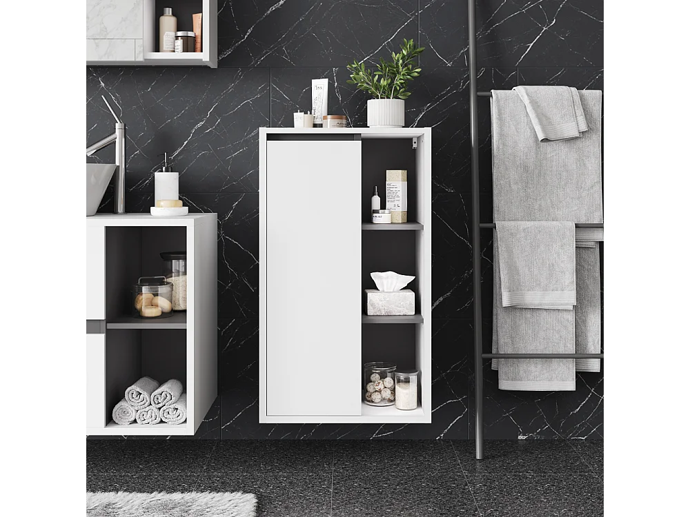 Armoire Midischrank blanc/gris 50x33x86 viola