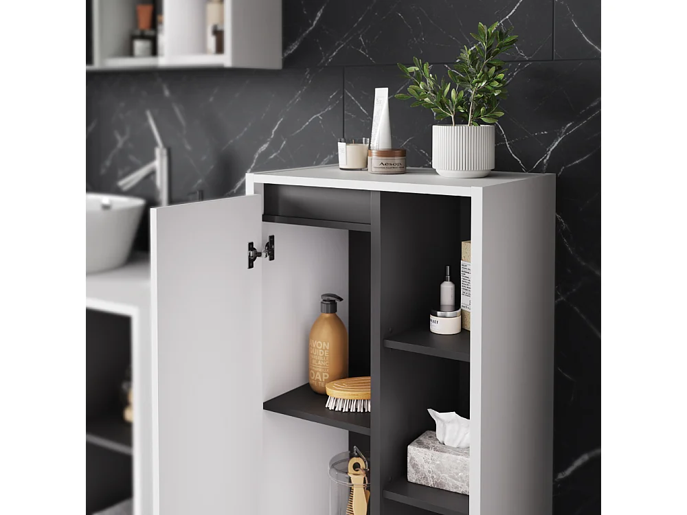 Armoire Midischrank blanc/gris 50x33x86 viola