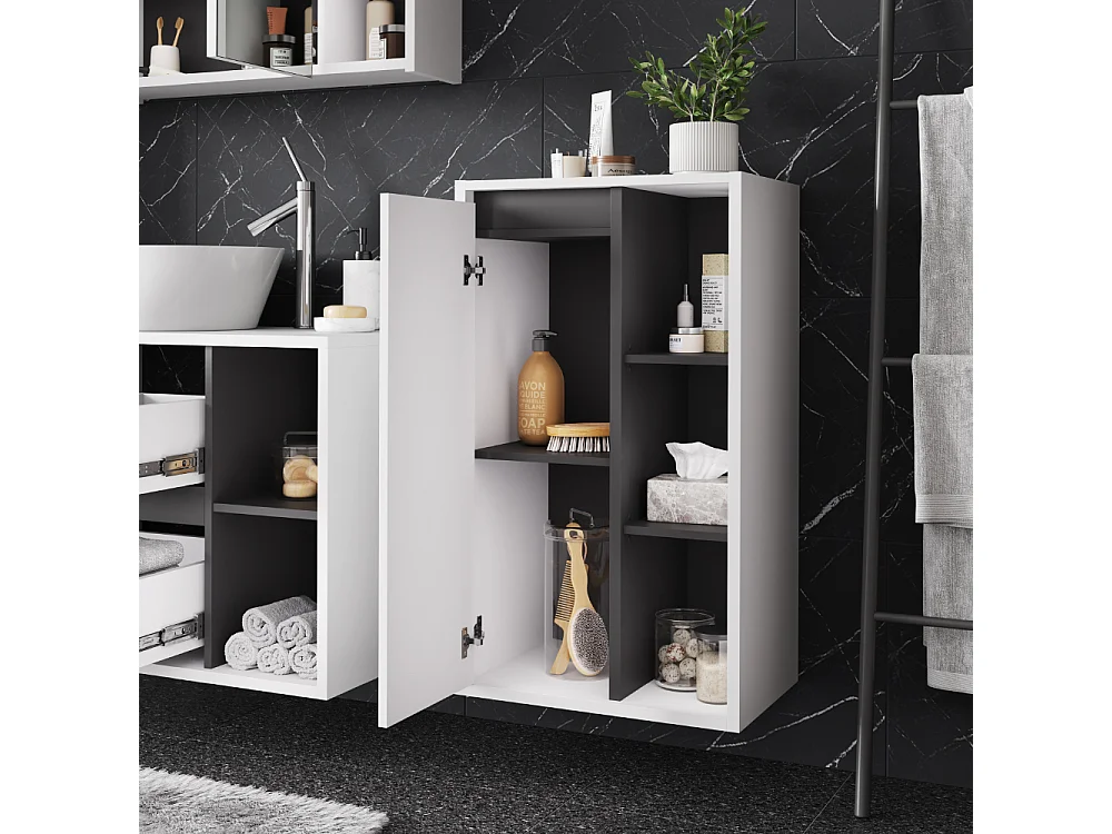 Armoire Midischrank blanc/gris 50x33x86 viola