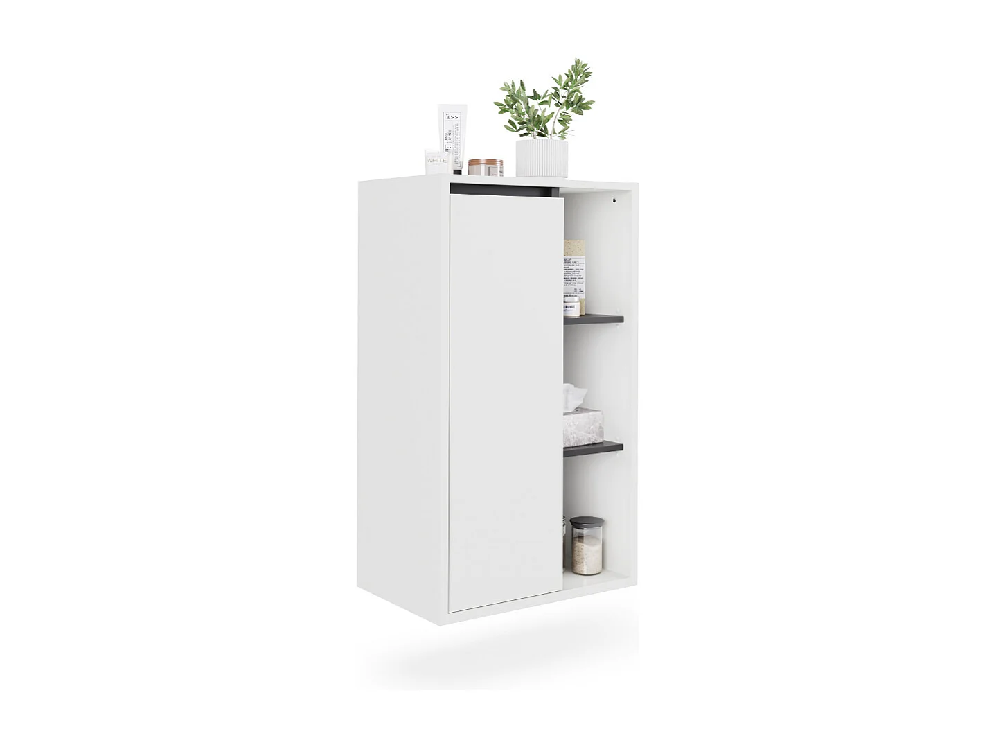 Armoire Midischrank blanc/gris 50x33x86 viola