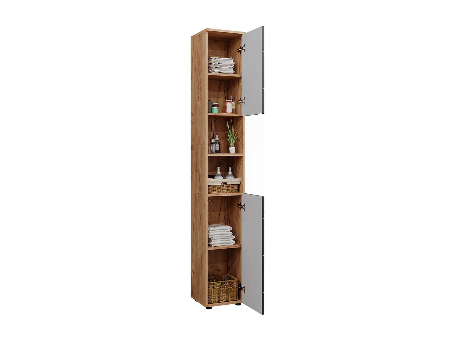 Badschrank  anthrazit mit wabenstruktur 30x30x192 irma