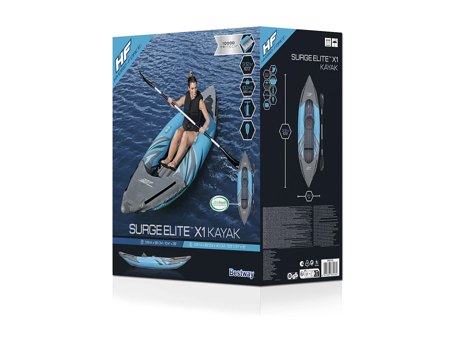 Bestway Kayak gonflable pour une personne surge elite 3,05 m - 65143