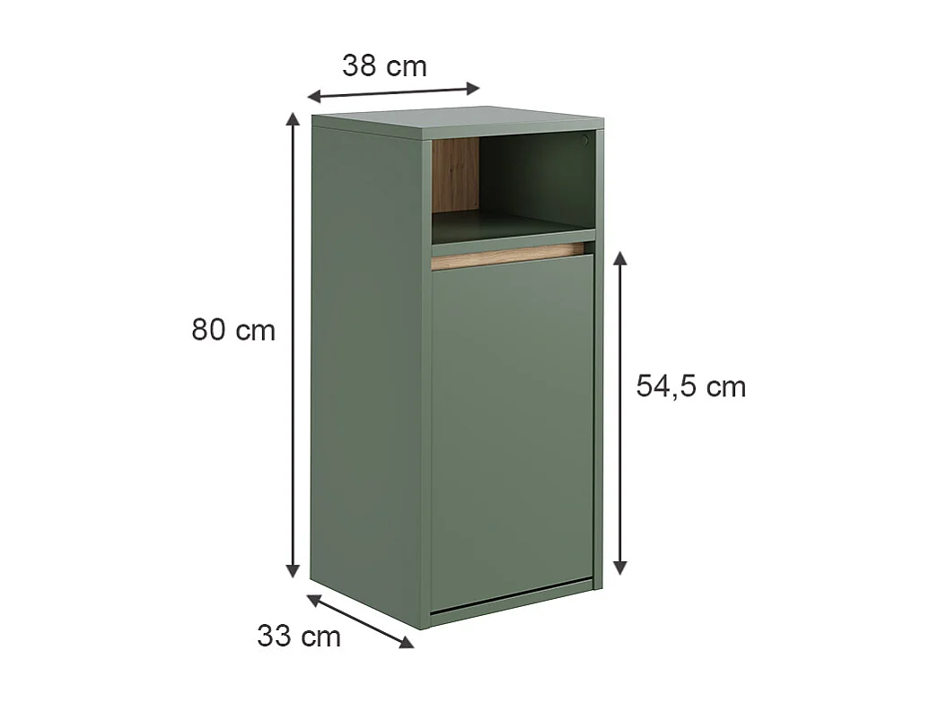 Armoire de salle de bain vert/artisan 38x33x80 viola