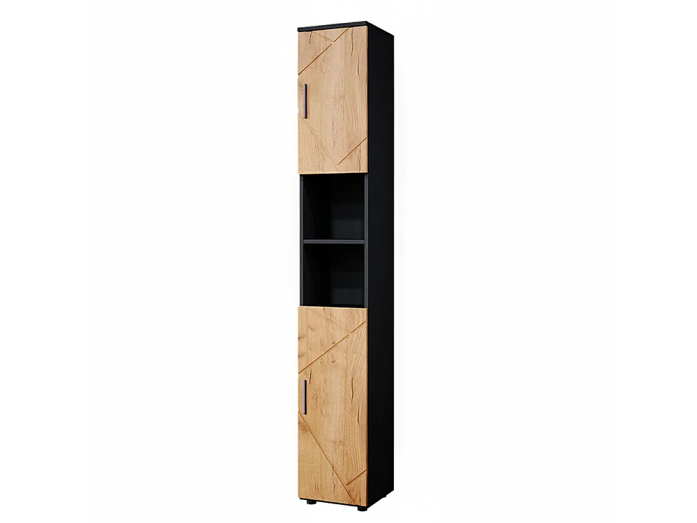 Meuble salle de bain chêne doré/anthracite 30x30x192 irma