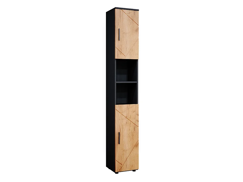 Meuble salle de bain chêne doré/anthracite 30x30x192 irma