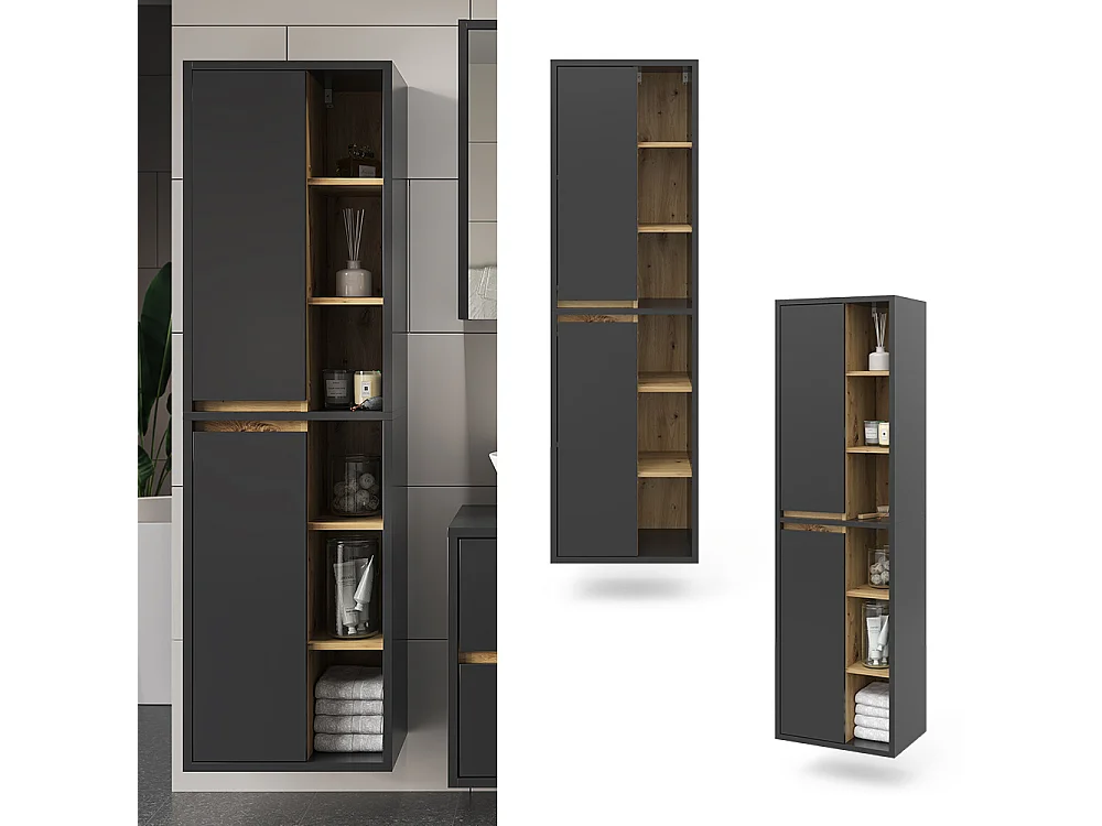 Badschrank anthrazit 50x33x170 viola