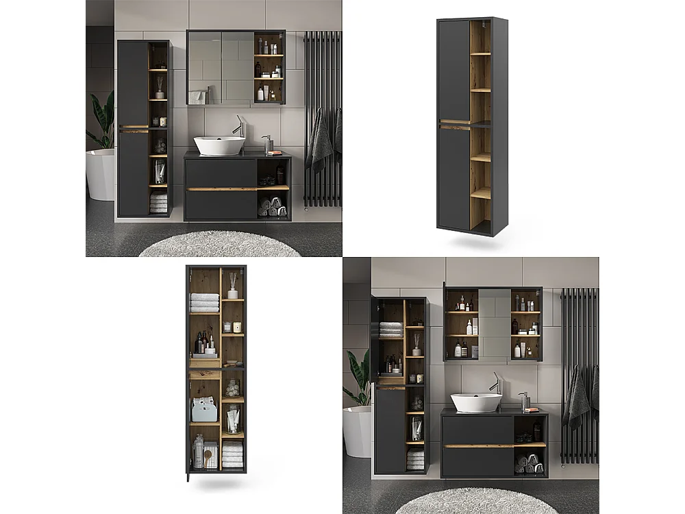 Badschrank anthrazit 50x33x170 viola