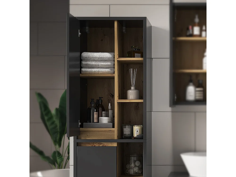 Meuble salle de bain anthracite 50x33x170 viola