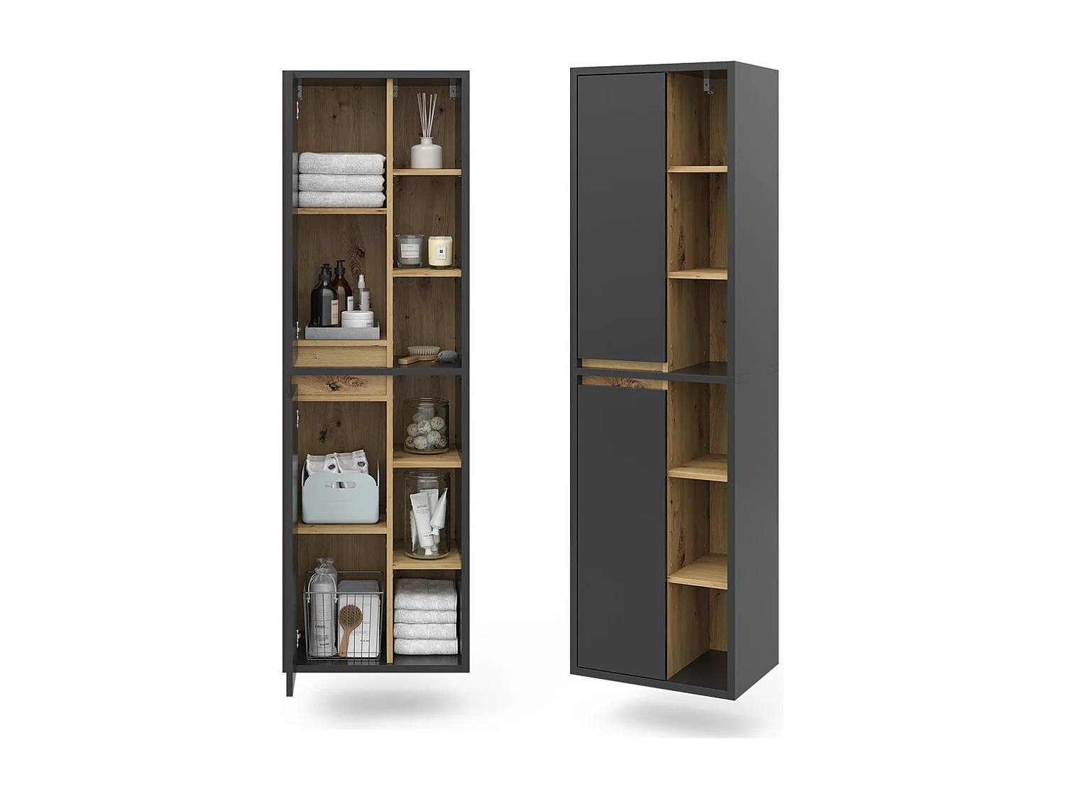 Meuble salle de bain anthracite 50x33x170 viola