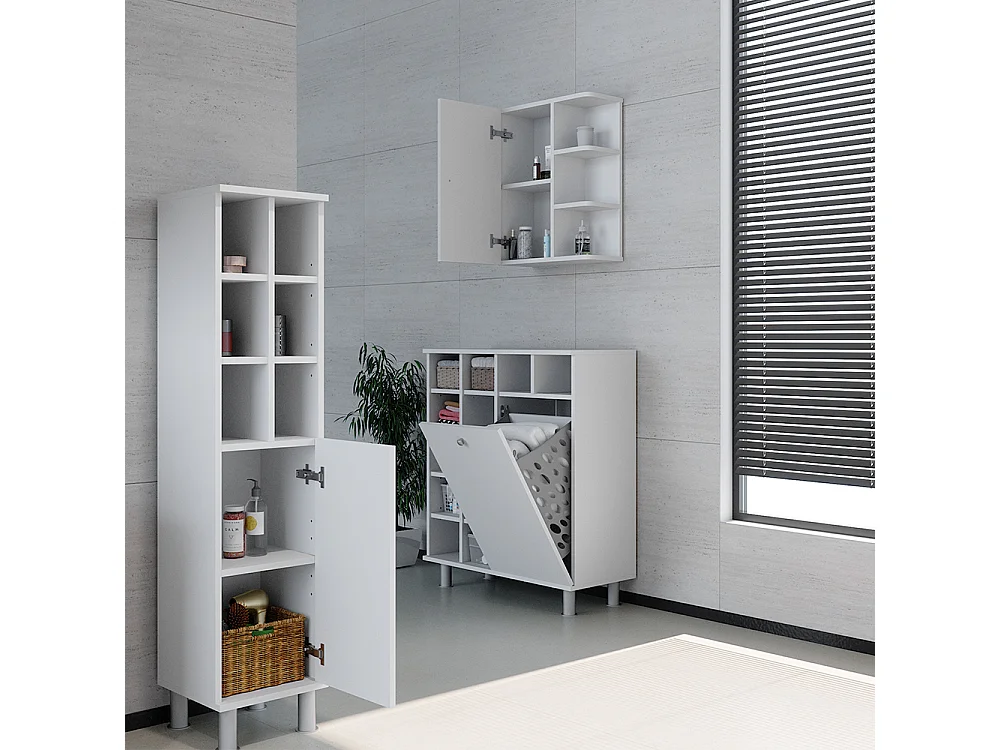 Badschrank weiß 78.4x34x91.6 fynn