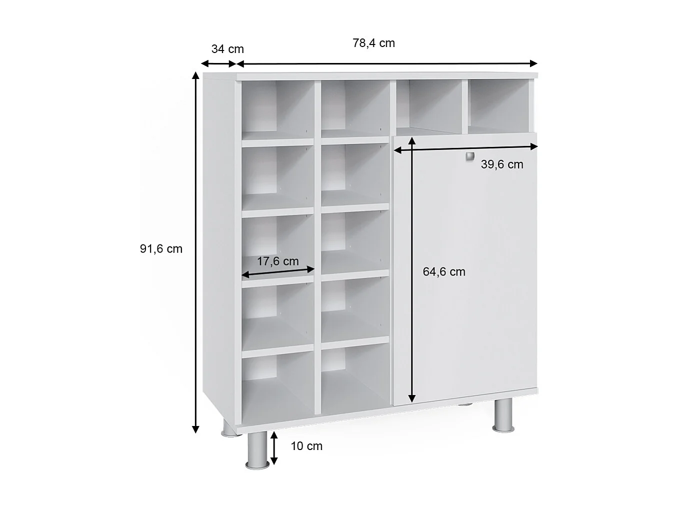 Armoire de salle de bain blanc 78.4x34x91.6 fynn