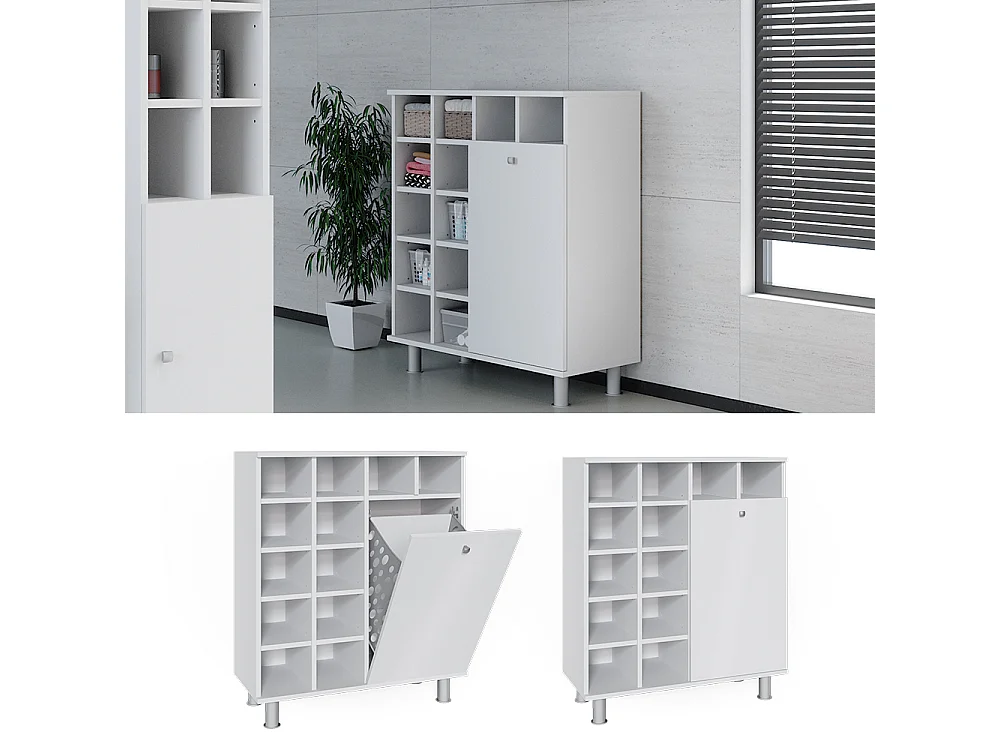 Armoire de salle de bain blanc 78.4x34x91.6 fynn