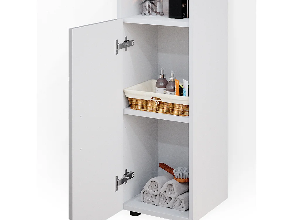 Meuble salle de bain blanc haute brillance 30x30x95 irma