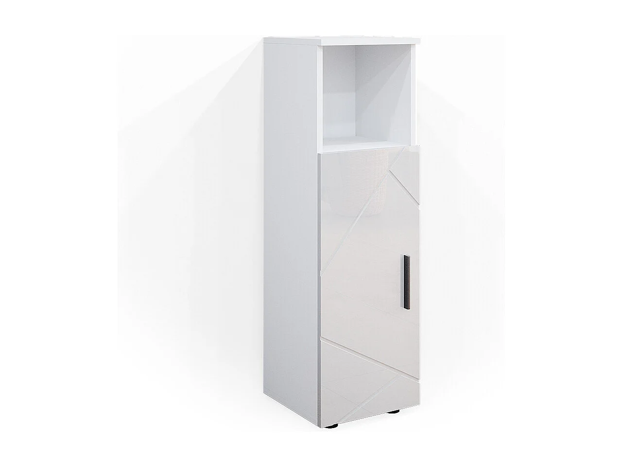 Meuble salle de bain blanc haute brillance 30x30x95 irma