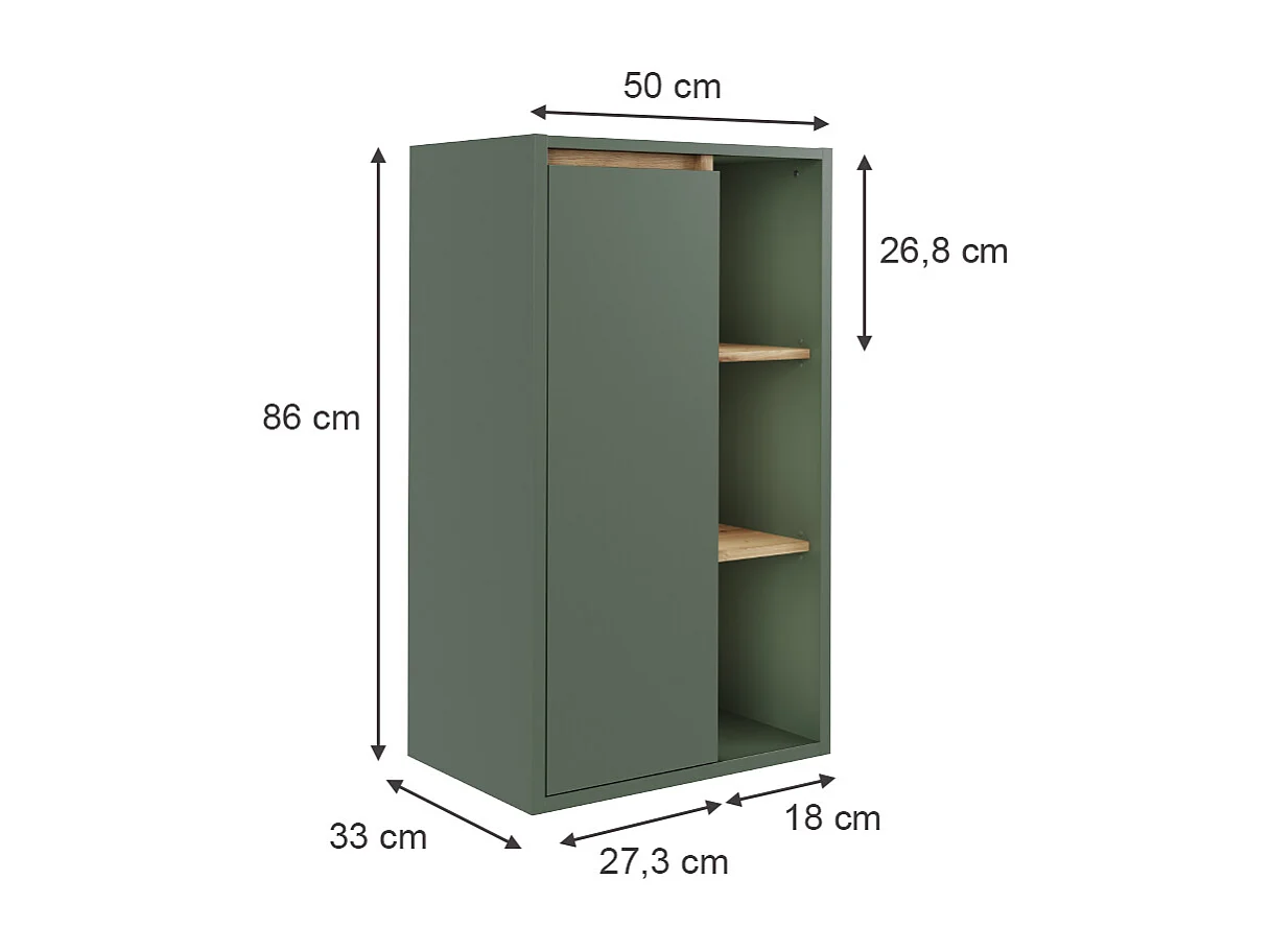 Mobiletto midi verde/artigianale 50x33x86 viola