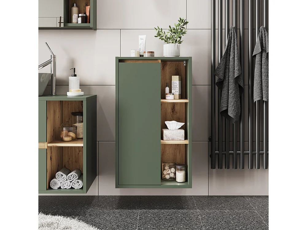 Mobiletto midi verde/artigianale 50x33x86 viola