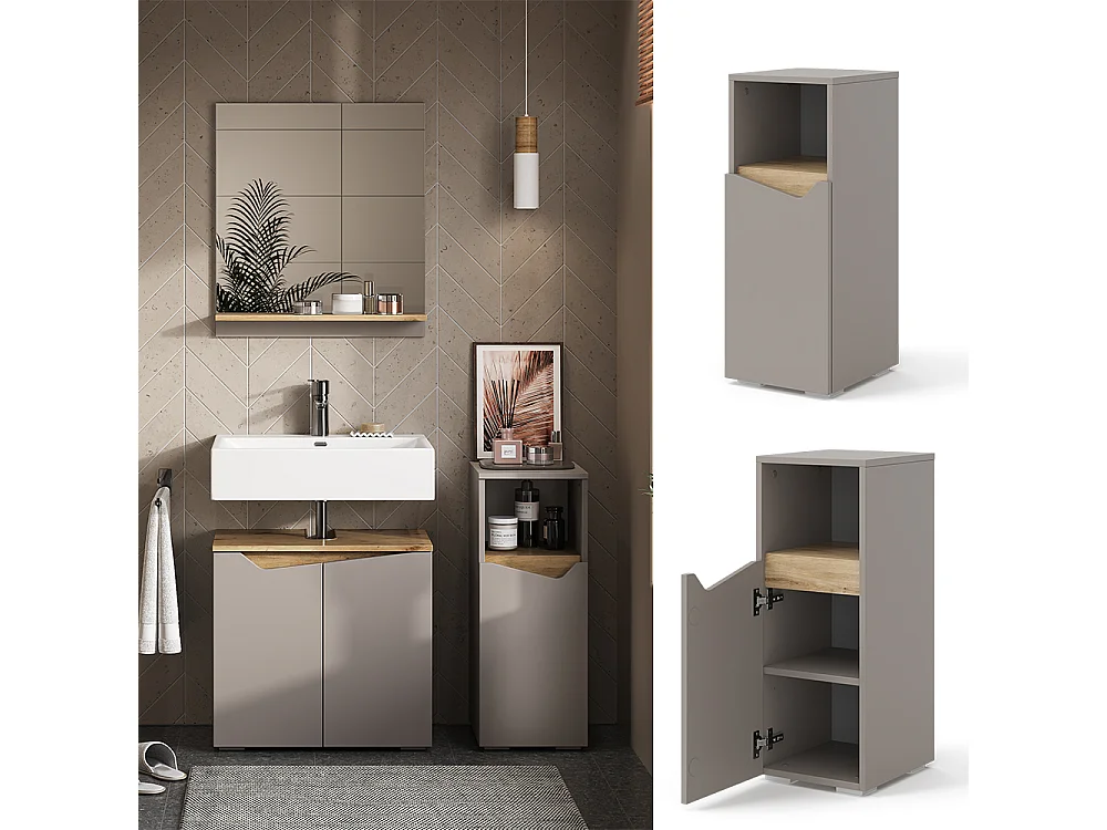 Armoire moyenne grège 30x35x74.5 marelle