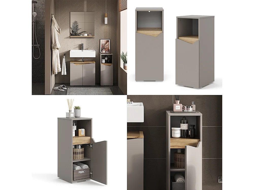 Armoire moyenne grège 30x35x74.5 marelle