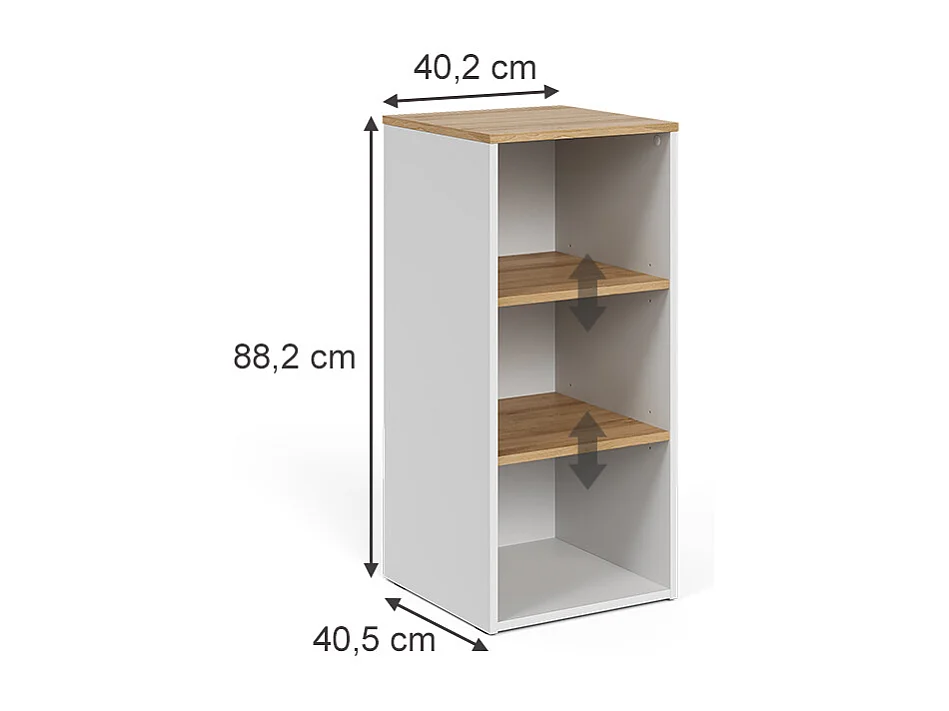 Meuble salle de bain blanc/artisan 40.2x40.5x88.2 viktor