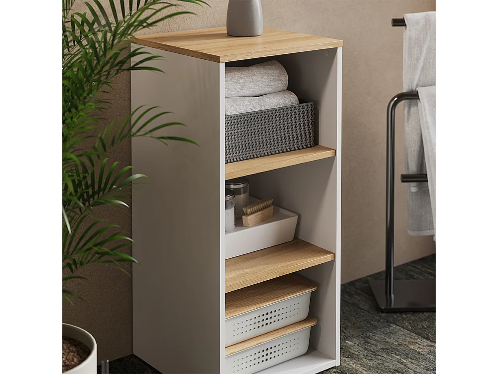 Meuble salle de bain blanc/artisan 40.2x40.5x88.2 viktor