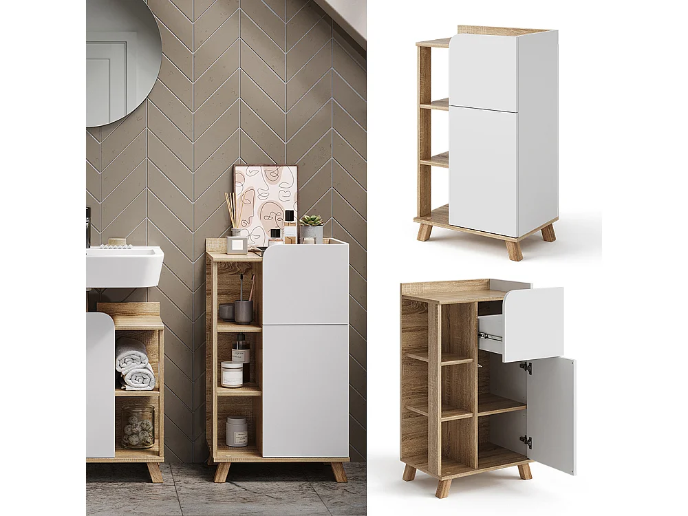 Armario mediano sonoma/blanco 50x35x90 karen