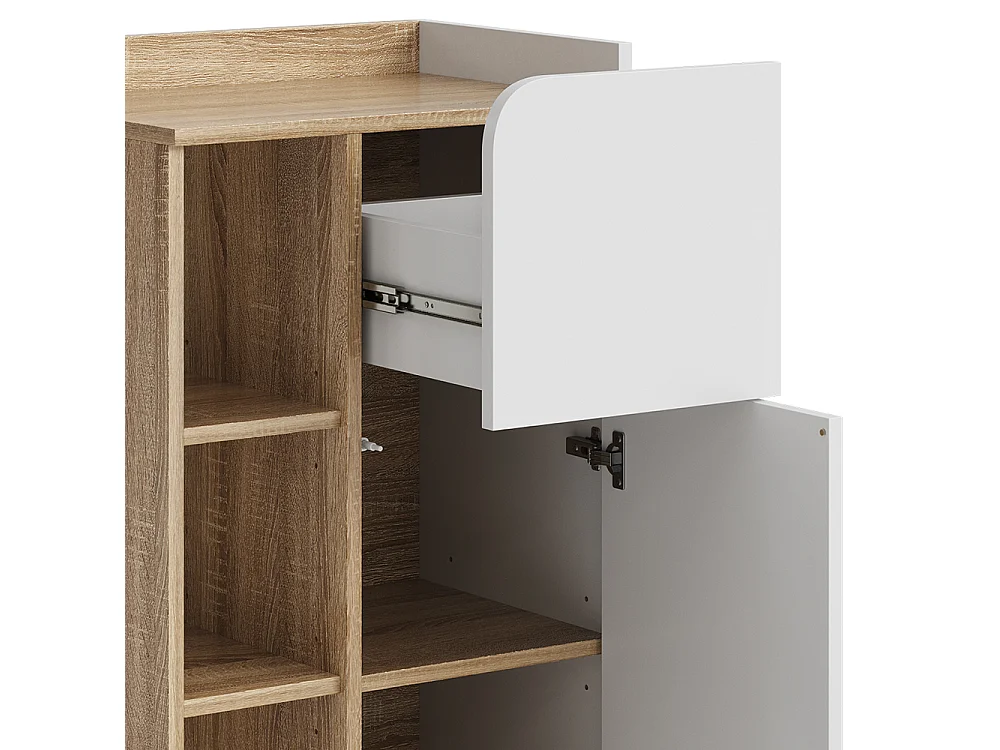 Halfhoge kast sonoma/wit 50x35x90 karen