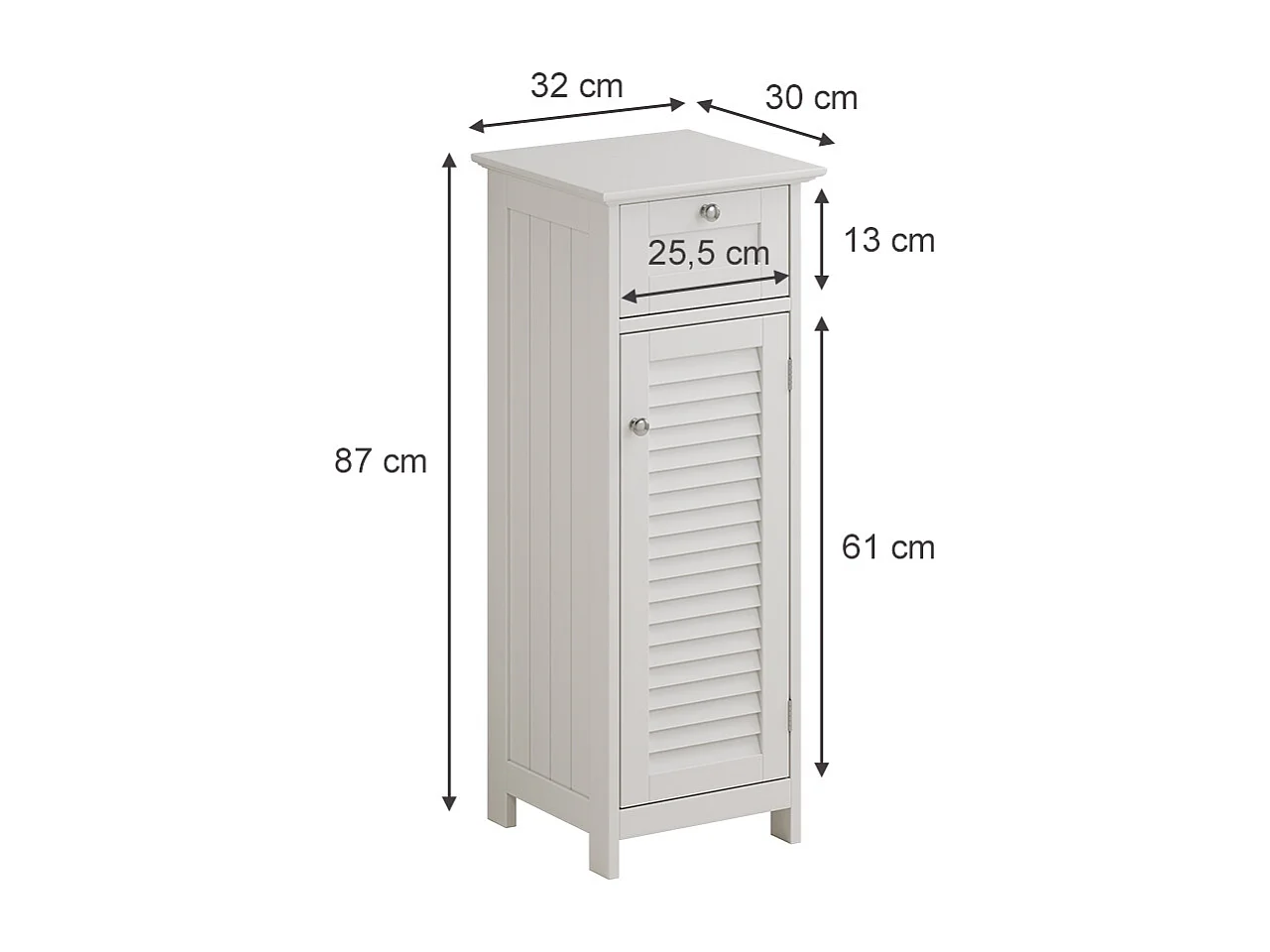 Meuble salle de bain blanc 32x30x87 riad