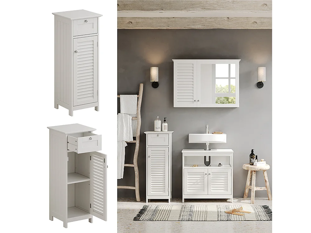 Meuble salle de bain blanc 32x30x87 riad