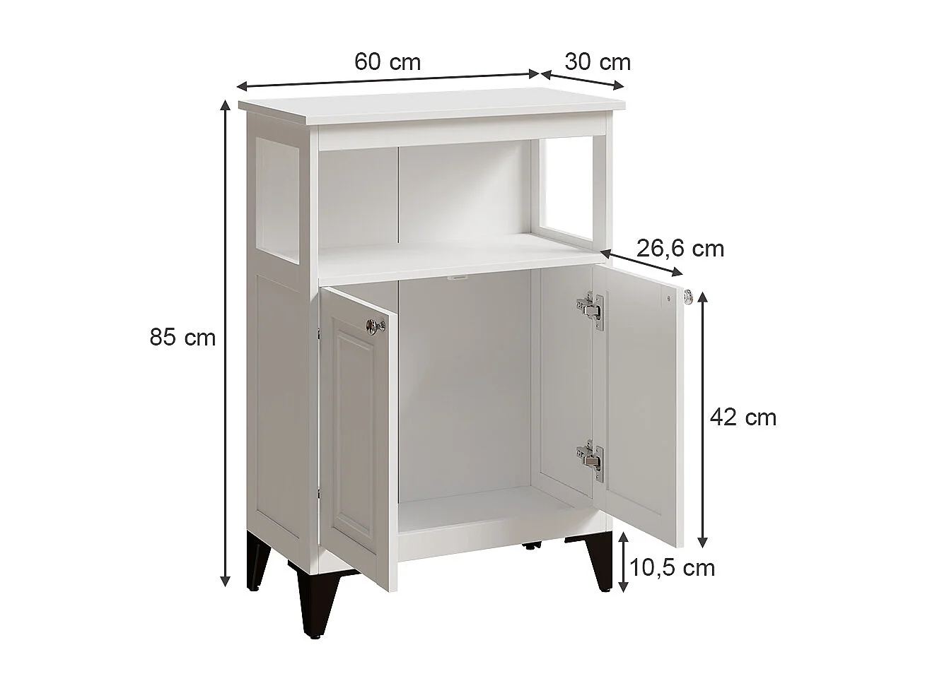 mobiletto bagno bianco 60x30x85 vanity