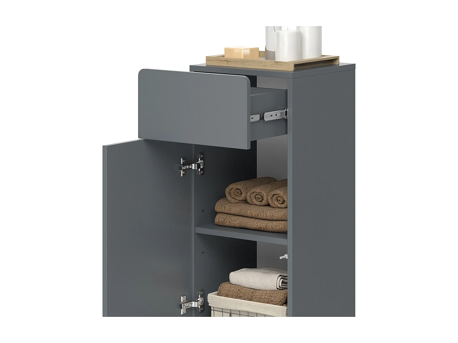 Midischrank grau 36.6x32.8x76.6 izan