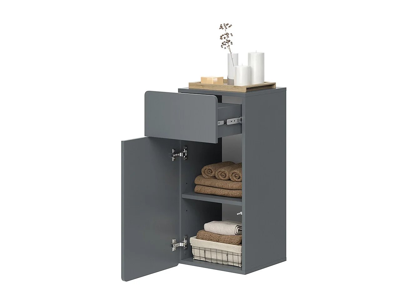 Meuble salle de bain gris 36.6x32.8x76.6 izan